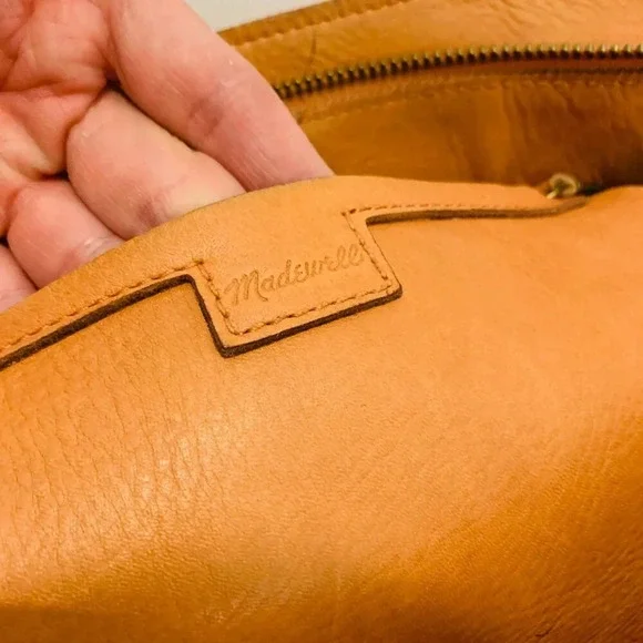 Madewell Brown Leather Zip-top Transport Tote Bag XL size - Picture 4 of 16